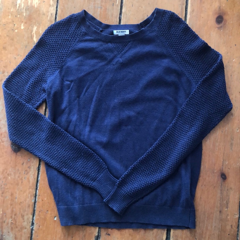 Textured Arm Basic Crew Beck Sweater